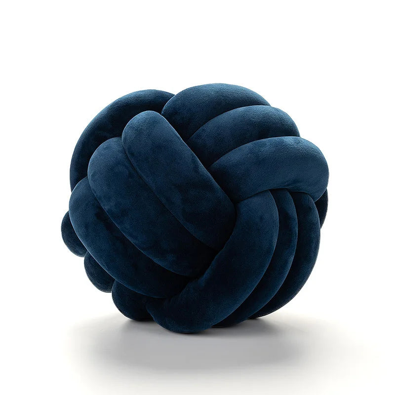 Handmade Knot Ball Pillow – Soft Velvet Cushion