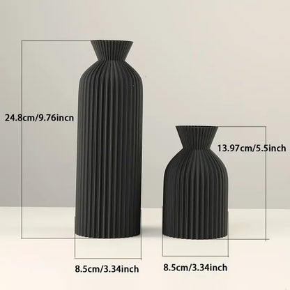 Sleek Black Plastic Vase – Boho Chic Décor