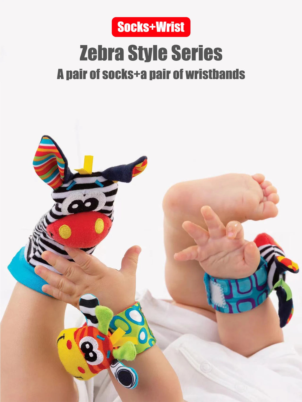 4PCS Baby Wrist Rattle Socks – Sensory Development Toys