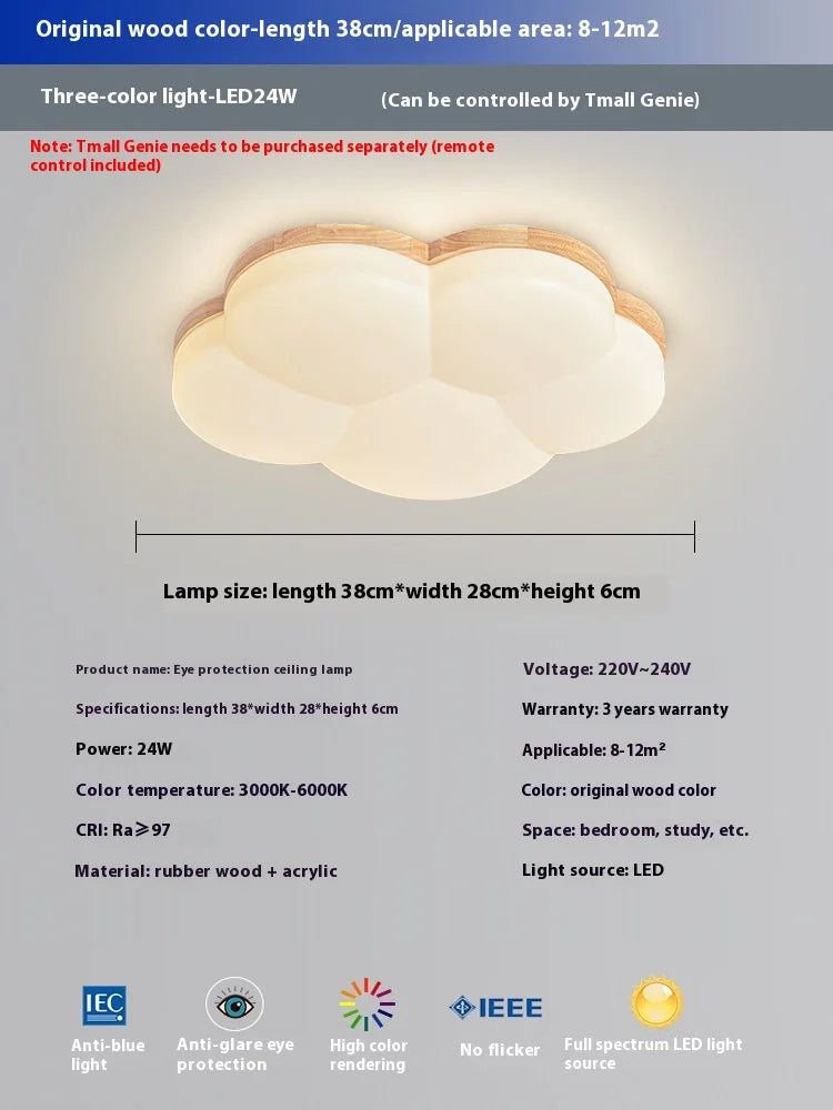 Nordic Wood Grain Flush Creative Lighting Fixture