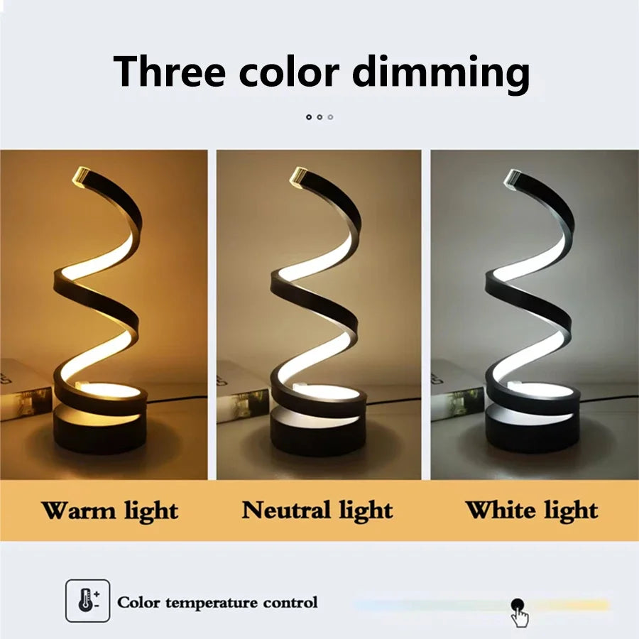 LED Spiral Night Light Table Lamp