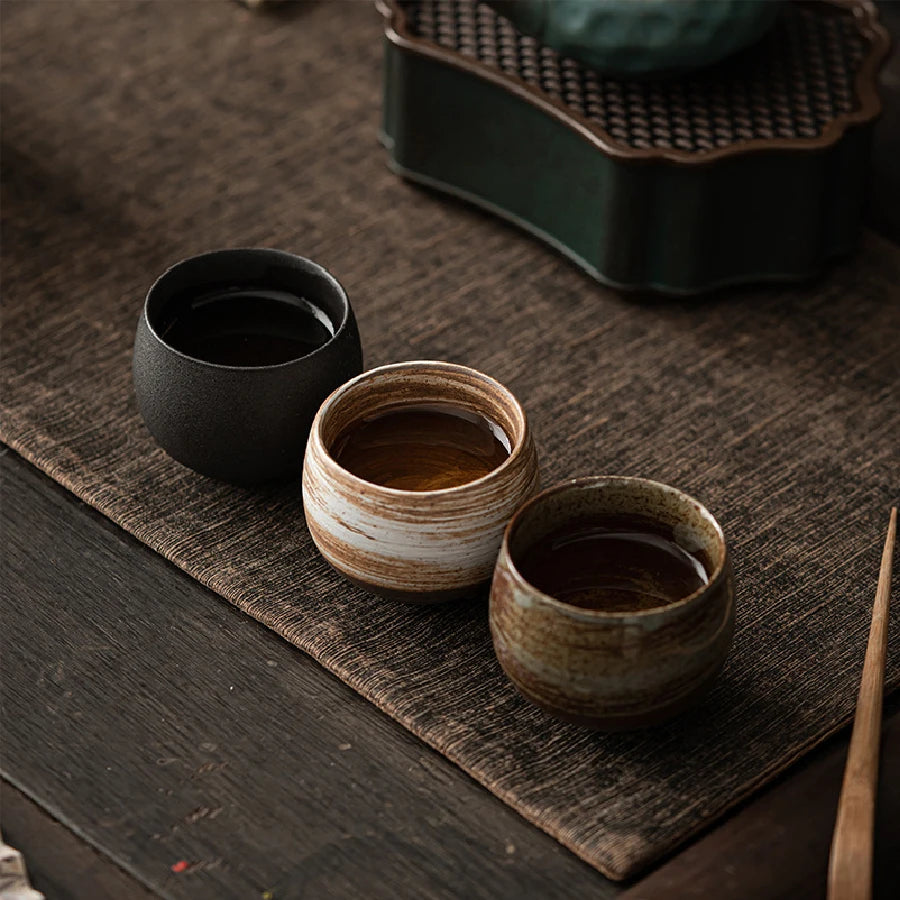 80ml Japanese-Style Handmade Stoneware Tea Cup