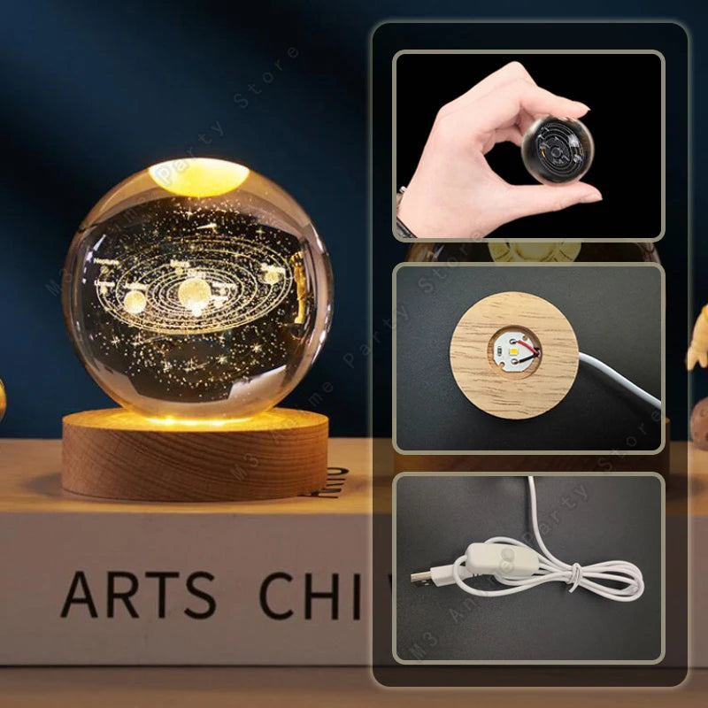 3D Crystal Planet Night Light