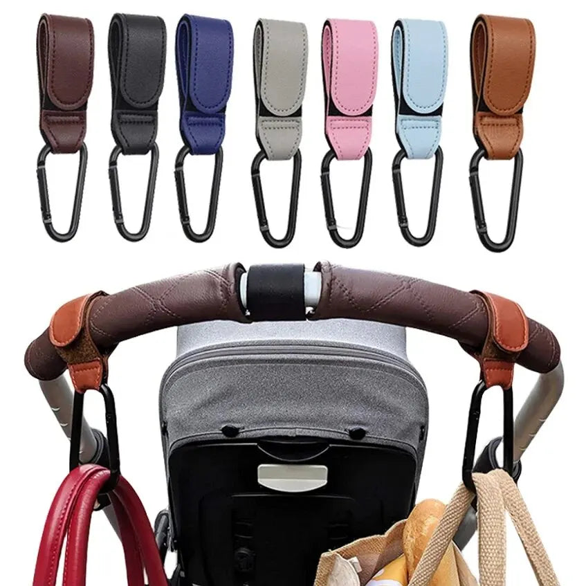 2Pcs Leather pram/ travel accessories