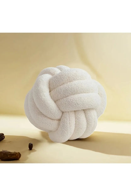 Woven Ball Knot Cushion – Round Decorative Pillow