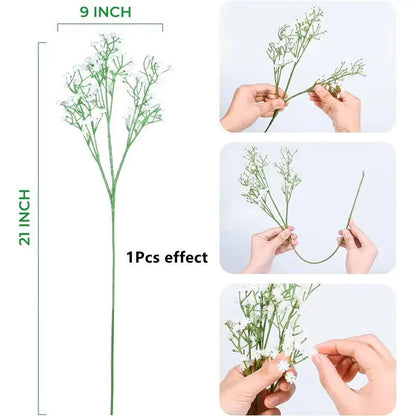 108-Head Artificial Baby’s Breath Flower Stem – 63cm