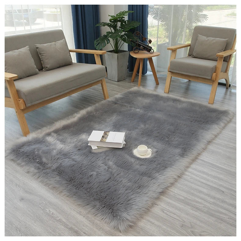 Luxu Fluffy Artificial Wool Rug