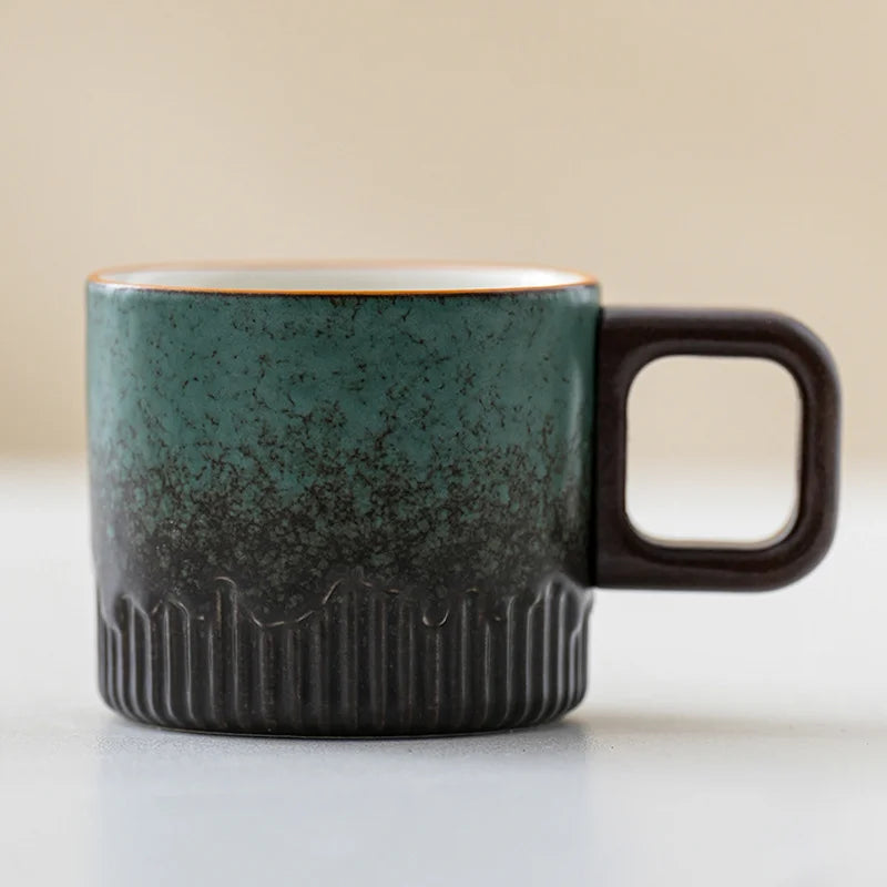 60ml Handmade Ceramic Coffee & Tea Cup with Wooden Handle