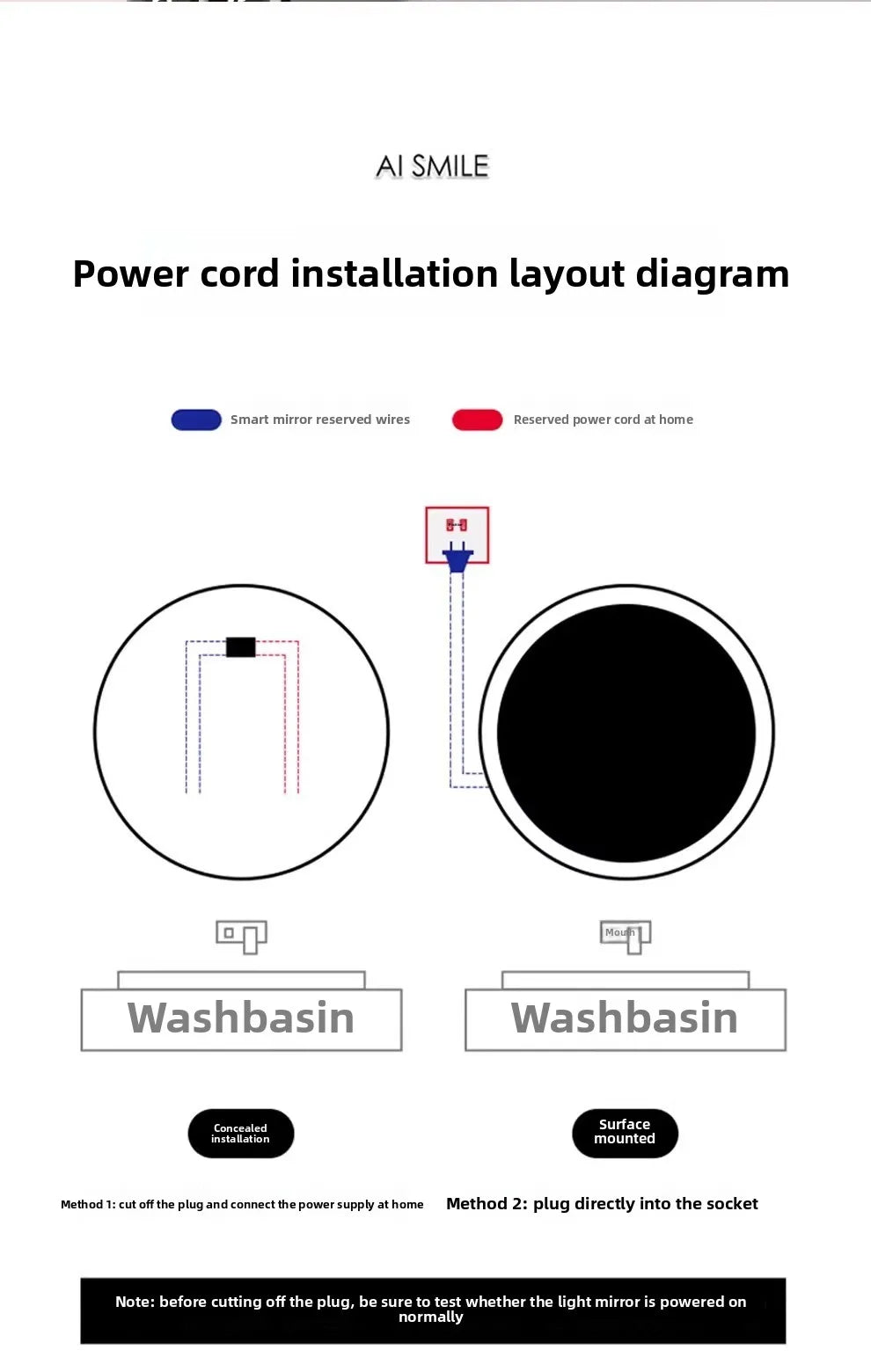 Smart LED Bathroom Mirror – Anti-Fog, Touch Control