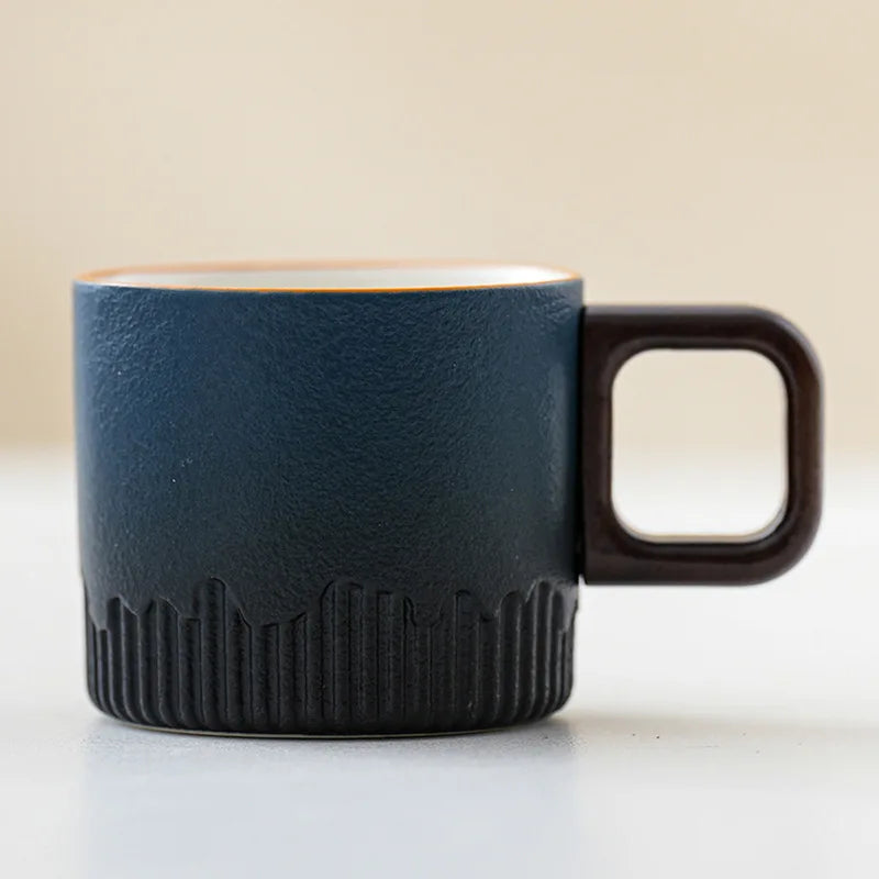60ml Handmade Ceramic Coffee & Tea Cup with Wooden Handle