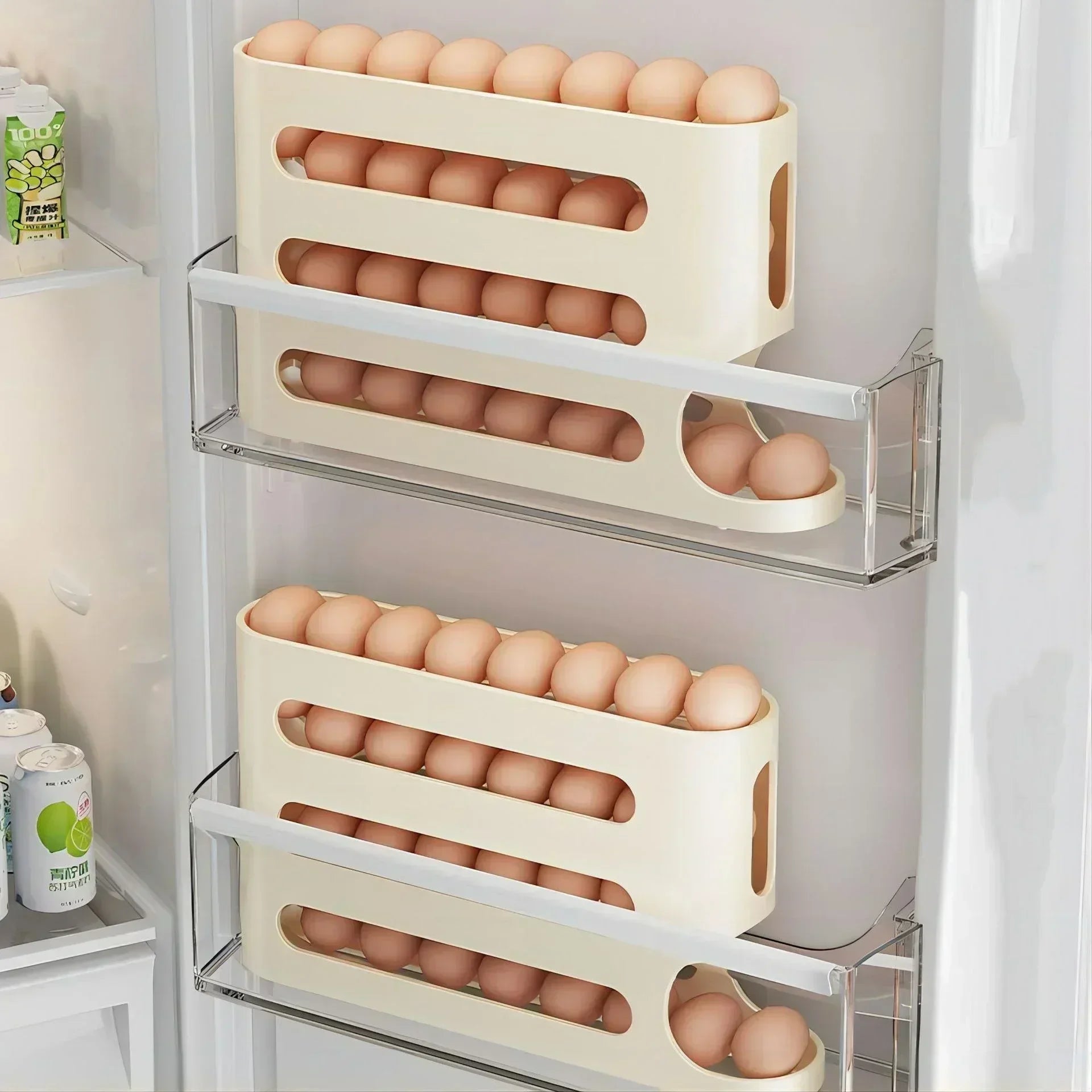 2–4 Layer Slide Egg Storage Box – Space-Saving Ladder-Style Egg Organizer