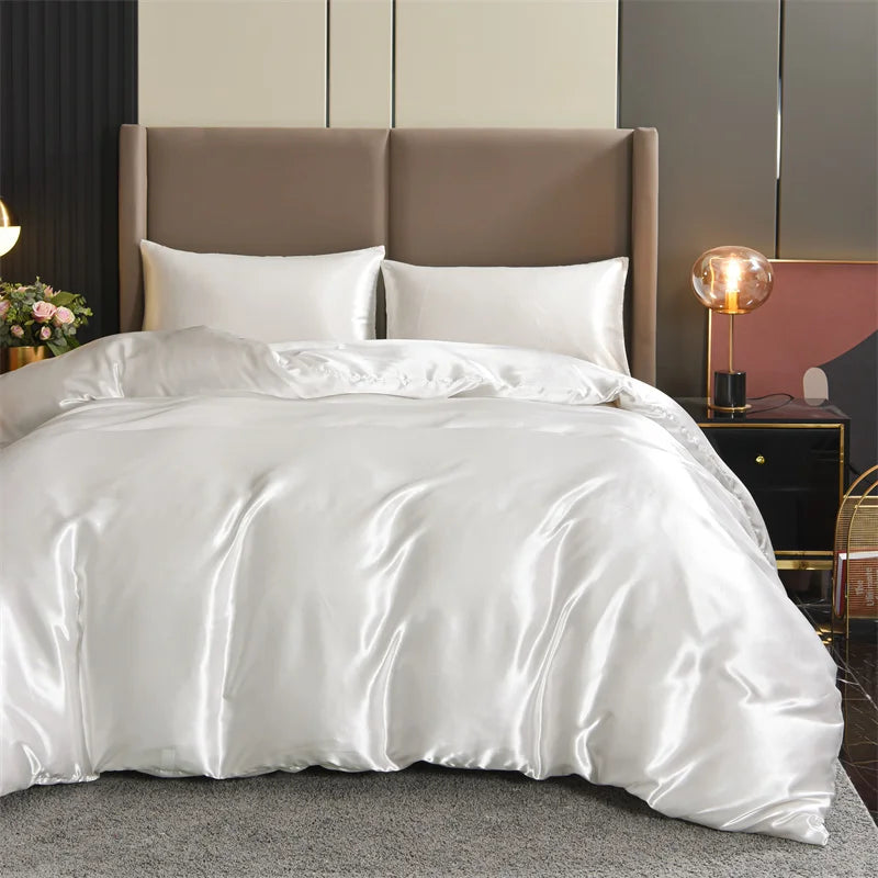 3-Piece Luxury Satin Duvet Cover Set – Silky Soft, Wrinkle-Free Bedding