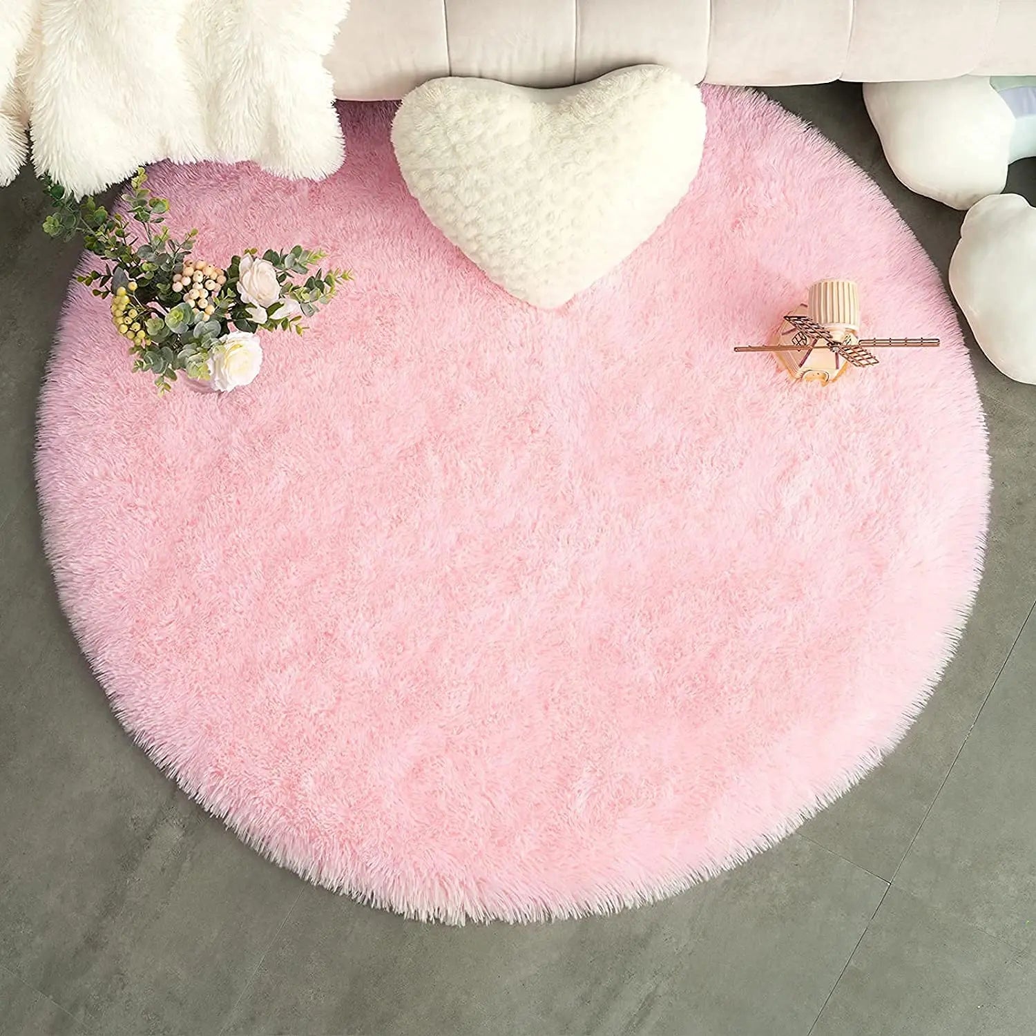 Fluffy Round Area Rug