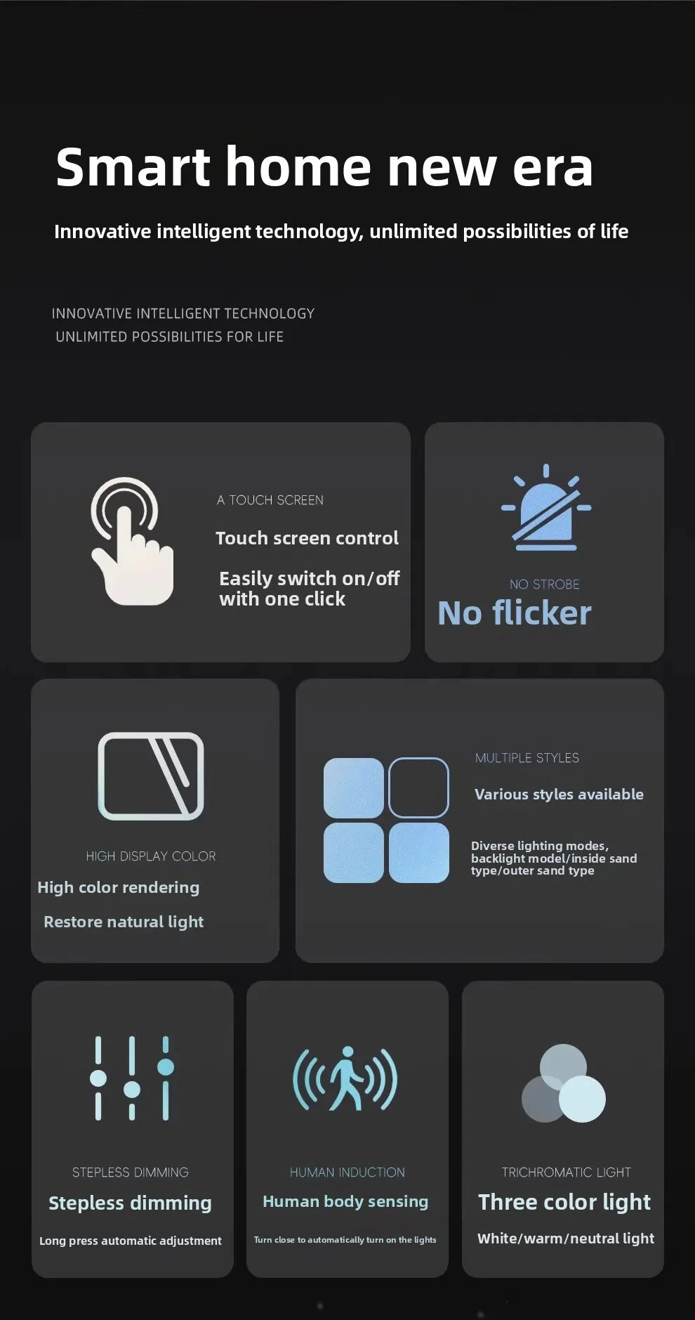 Smart LED Bathroom Mirror – Anti-Fog, Touch Control