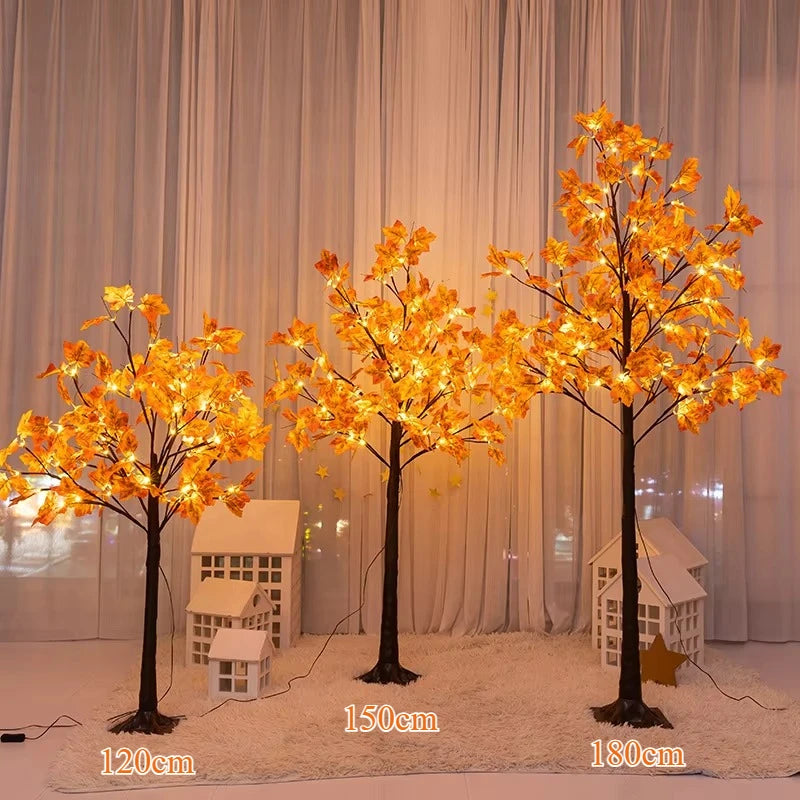 Hot-selling artificial maple tree with LED lights, perfect for festive decorations and indoor/outdoor landscaping