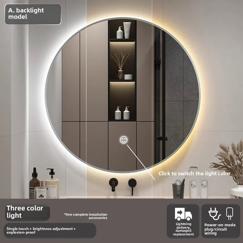 Smart LED Bathroom Mirror – Anti-Fog, Touch Control