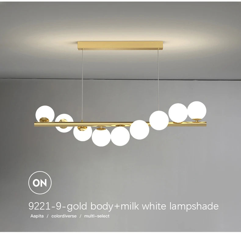 Starry Sky Glass Bubble Pendant Light – Nordic Modern LED Chandelier