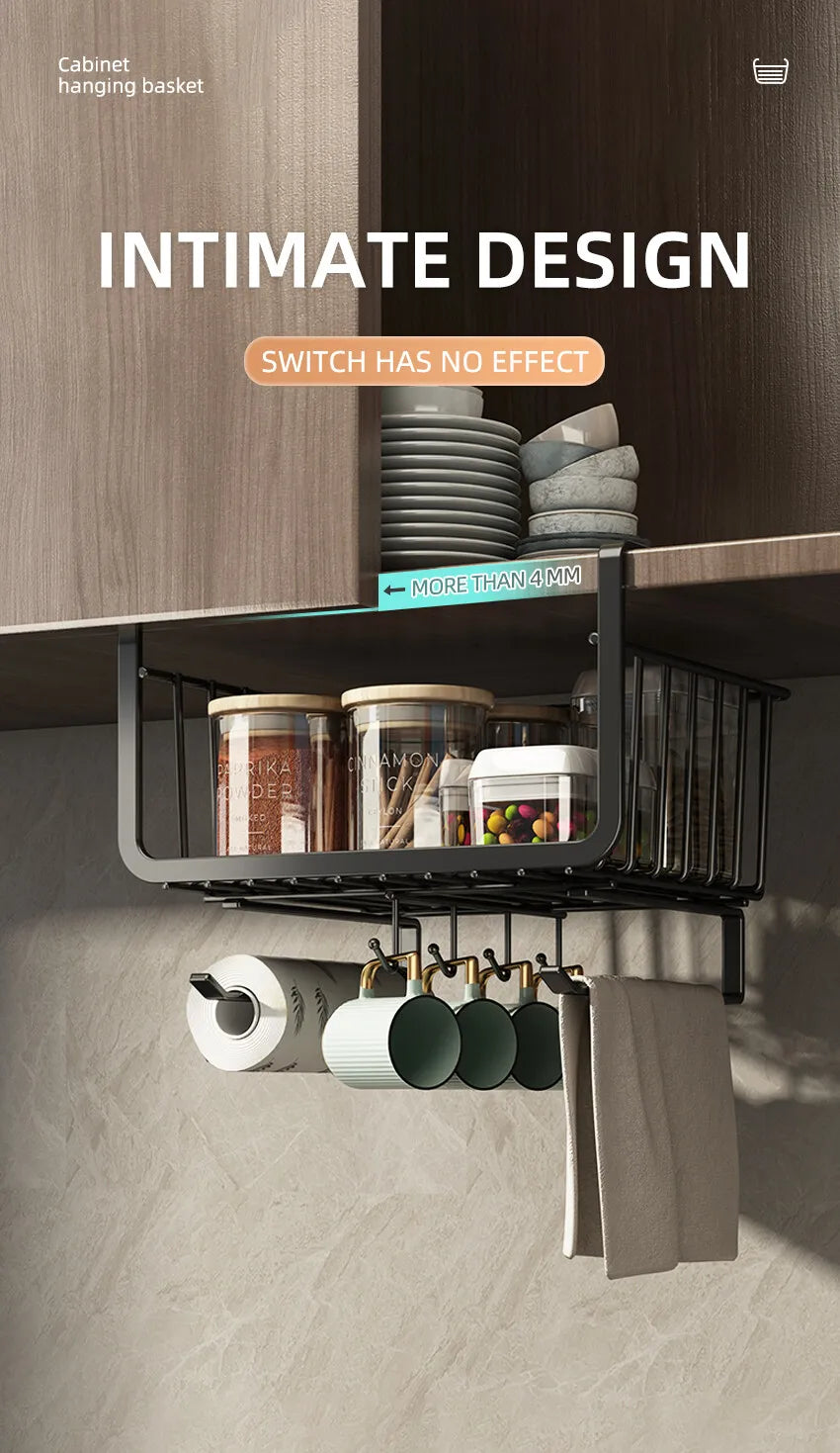 Under-Cabinet Hanging Storage Basket