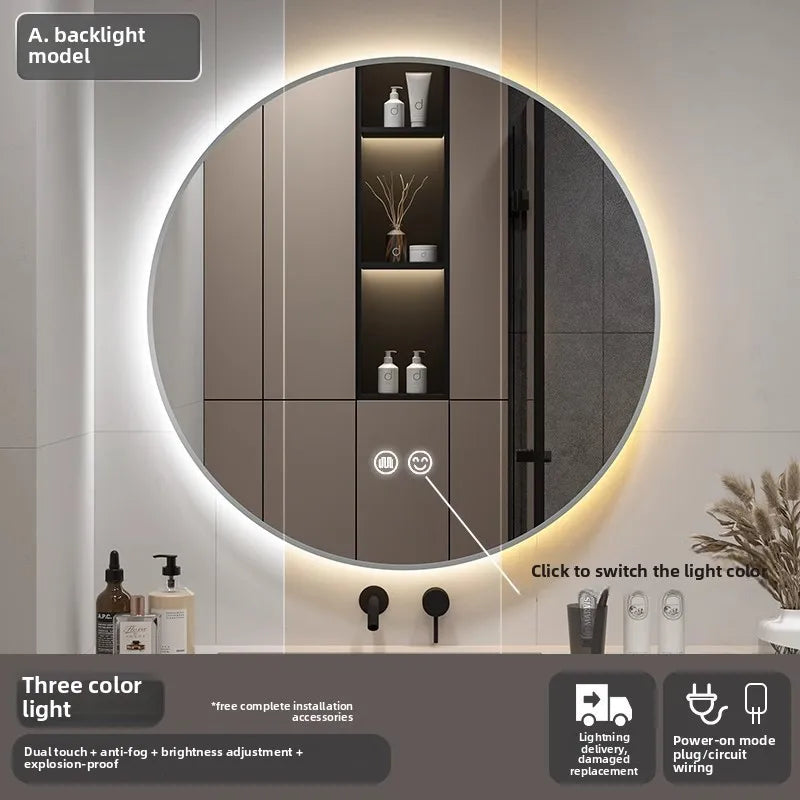 Smart LED Bathroom Mirror – Anti-Fog, Touch Control