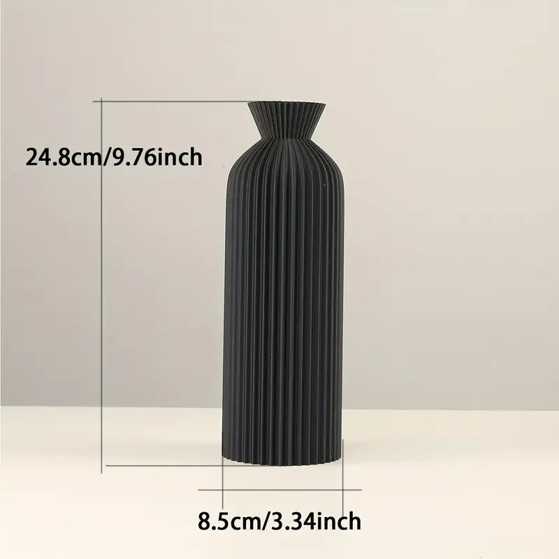 Sleek Black Plastic Vase – Boho Chic Décor