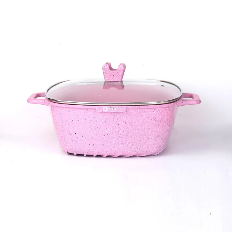 Premium Marble & Granite Non-Stick Cookware Set – Even Heating, Stylish Design