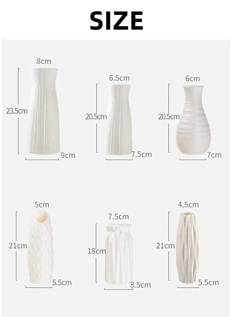 Nordic Minimalist Plastic Vase – Modern Décor