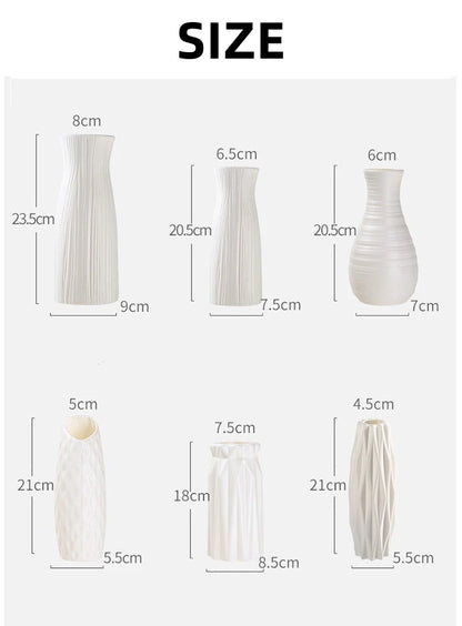 Nordic Minimalist Plastic Vase – Modern Décor
