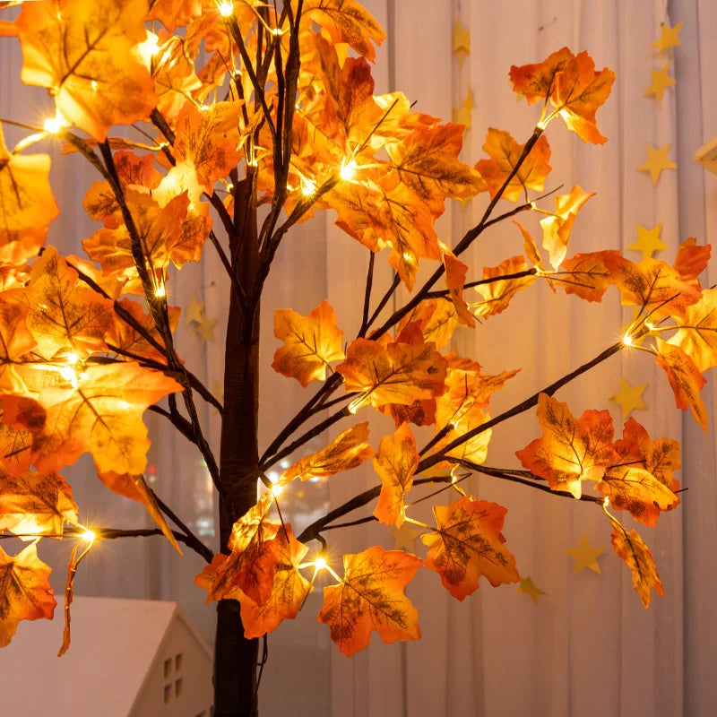 Hot-selling artificial maple tree with LED lights, perfect for festive decorations and indoor/outdoor landscaping