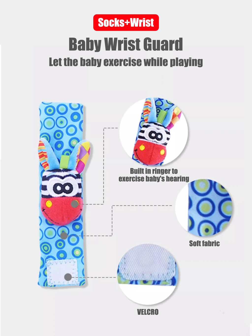 4PCS Baby Wrist Rattle Socks – Sensory Development Toys